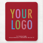 Business Red Muismat Custom Company Logo Branded (Voorkant)