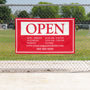 Business Red White Open Planning Website Banner