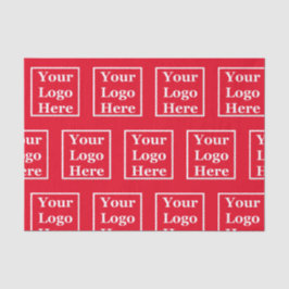 Business Red Your Logo here Pattern-Sjabloon Tissuepapier
