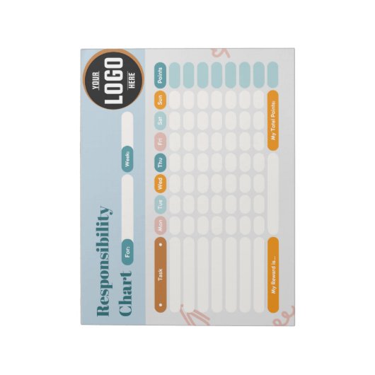 Business Responsibility Chores Chart Logo Checklis Notitieblok (Linkerzijde)
