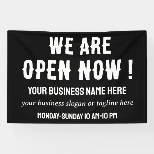 Business Restaurant Winkel We zijn nu open Spandoek (Horizontaal)