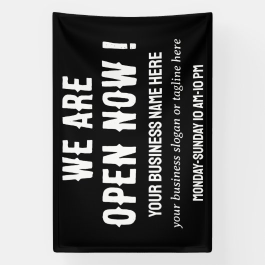 Business Restaurant Winkel We zijn nu open Spandoek (Verticaal)