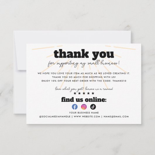 Business Retro 70s Rainbow Sun Verhelderde mijn da Bedankkaart (Achterkant)