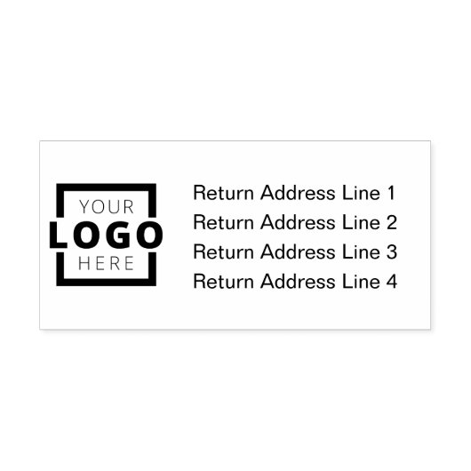 Business Return Address Custom Logo Rubberstempel (Afrduk)