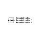 Business Return Address Gepersonaliseerd Logo Zelfinktende Stempel (Design)