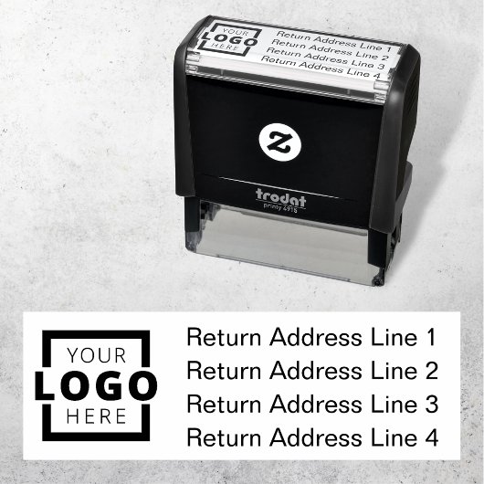 Business Return Address Gepersonaliseerd Logo Zelfinktende Stempel