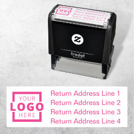 Business Return Address Gepersonaliseerd Logo Zelfinktende Stempel
