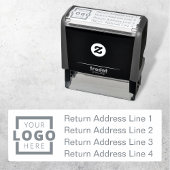 Business Return Address Gepersonaliseerd Logo Zelfinktende Stempel
