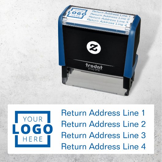 Business Return Address Gepersonaliseerd Logo Zelfinktende Stempel