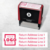 Business Return Address Gepersonaliseerd Logo Zelfinktende Stempel