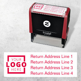 Business Return Address Gepersonaliseerd Logo Zelfinktende Stempel