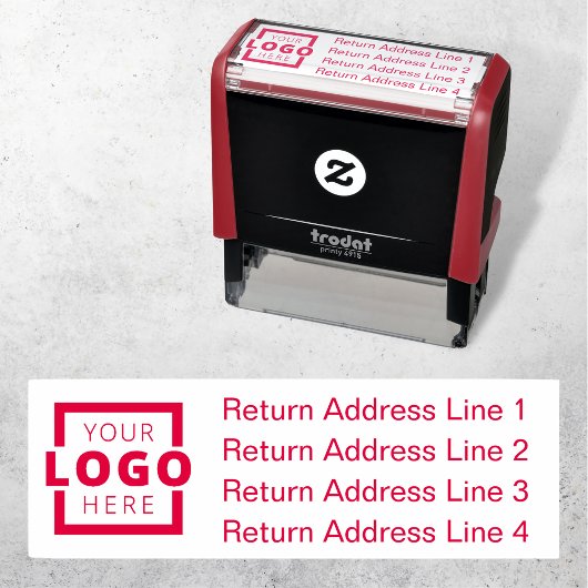 Business Return Address Gepersonaliseerd Logo Zelfinktende Stempel