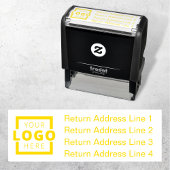 Business Return Address Gepersonaliseerd Logo Zelfinktende Stempel