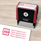 Business Return Address Gepersonaliseerd Logo Zelfinktende Stempel