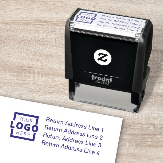 Business Return Address Gepersonaliseerd Logo Zelfinktende Stempel
