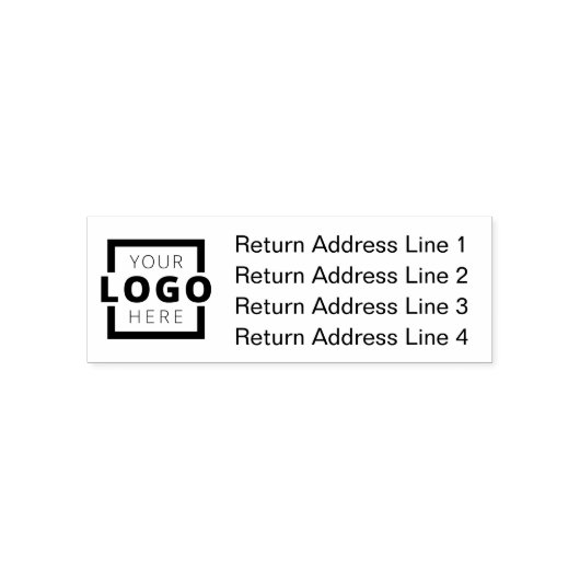 Business Return Address Gepersonaliseerd Logo Zelfinktende Stempel (Design)