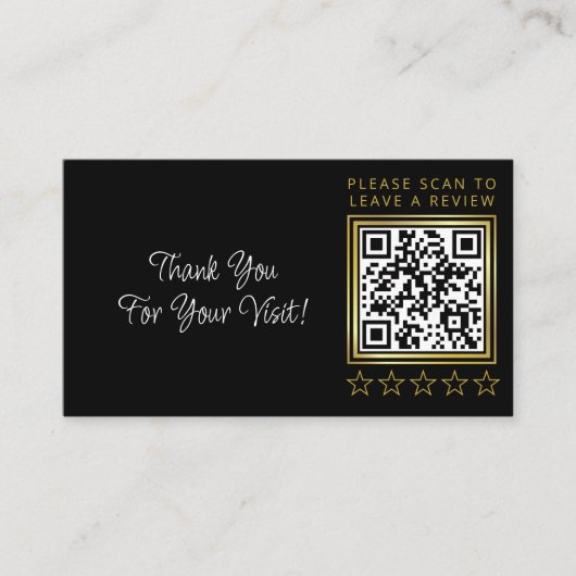 Business Review Custom QR Code Link Logo Visitekaartje (Voorkant)