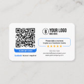 Business Review Link Facebook Reviewen QR Code Visitekaartje (Voorkant)