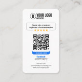 Business Review Link Facebook Reviewen QR Code Visitekaartje (Voorkant)