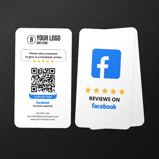 Business Review Link Facebook Reviewen QR Code Visitekaartje