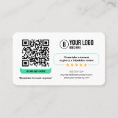 Business Review Link TripAdvisor Reviewen QR-code Visitekaartje (Voorkant)