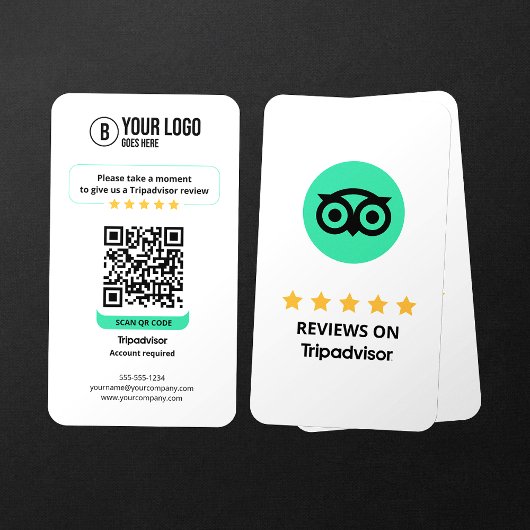 Business Review Link TripAdvisor Reviewen QR-code Visitekaartje
