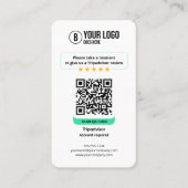 Business Review Link TripAdvisor Reviewen QR-code Visitekaartje (Voorkant)