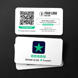 Business Review Link Trustpilot Reviewen QR-code Visitekaartje