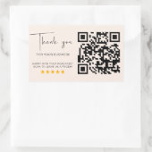 Business Review Request 5 Star Review Modern Roze Rechthoekige Sticker (Tas)