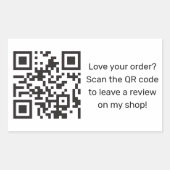 Business Review Request with QR Code Rechthoekige Sticker (Voorkant)