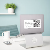 Business Review Request with QR Code Sticker (Laptop op bureau)