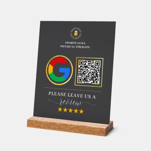 Business Review Sign - Aangepaste QR-code met Logo Acryl Bord (Hoek)