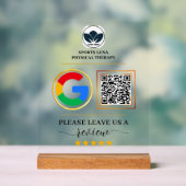 Business Review Sign - Aangepaste QR-code met Logo Acryl Bord (Neutraal)