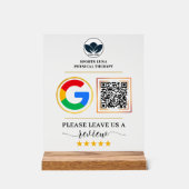 Business Review Sign - Aangepaste QR-code met Logo Acryl Bord (Voorkant)