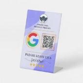 Business Review Sign - Aangepaste QR-code met Logo Reclamebord Met Voetstuk (Voorkant)