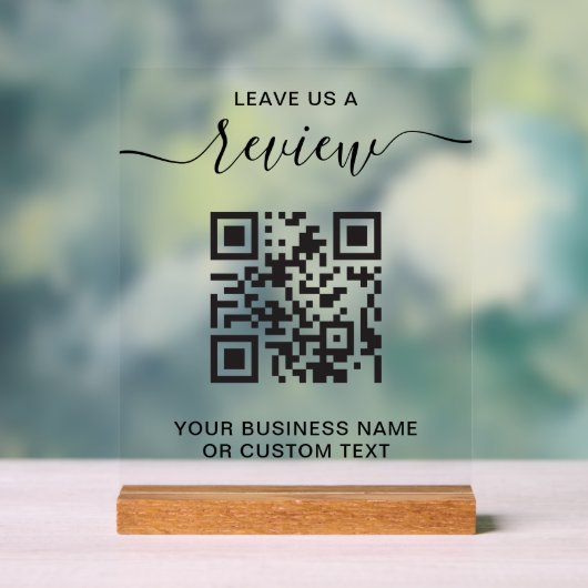 Business Review With QR Code Acryl Bord (Neutraal)