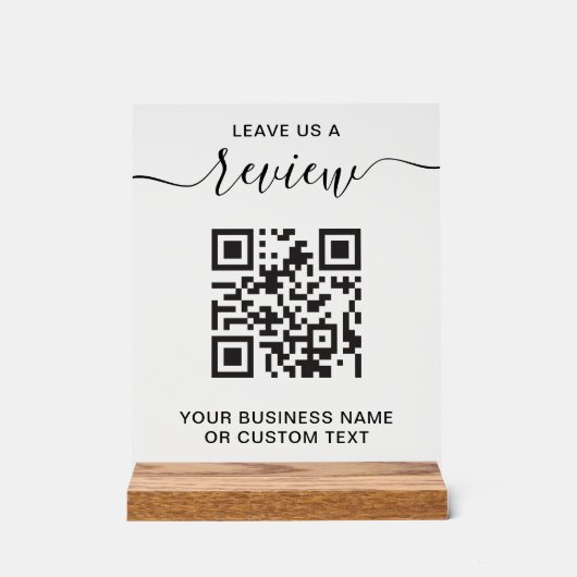 Business Review With QR Code Acryl Bord (Voorkant)