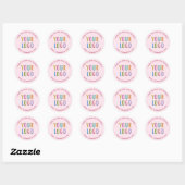 Business Roze Dank u Stickers Aangepaste Logo Rond (Vel)