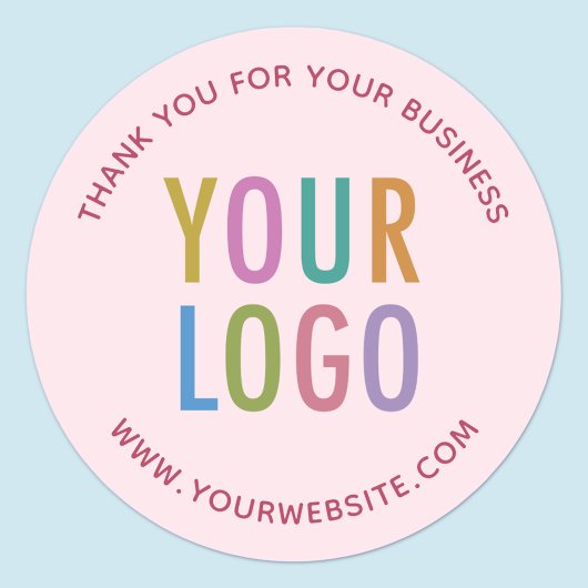 Business Roze Dank u Stickers Aangepaste Logo Rond