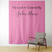 Business Roze Zwart Schoonheidssalon Selfie Statio Wandkleed (In situ)