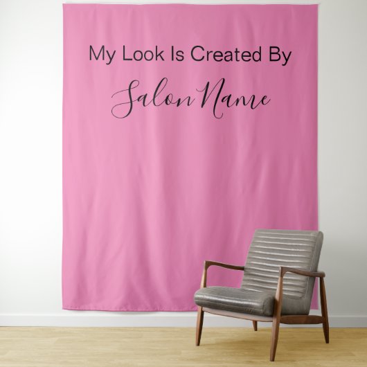 Business Roze Zwart Schoonheidssalon Selfie Statio Wandkleed (In situ)