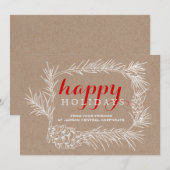 Business Rustic fir branche en lijst kerst met keg Feestdagenkaart (Voorkant / Achterkant)