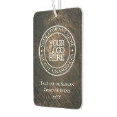 Business Rustic Wood White Medallion Voeg Logo toe Luchtverfrisser (Links)