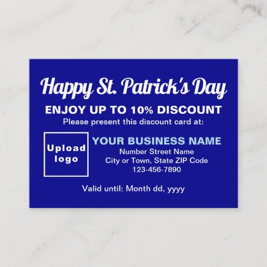 Business Saint Patrick Blue Korting Kaart (Voorkant)