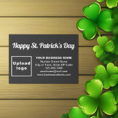 Business Saint Patrick Greeting on Black Informatiekaartje