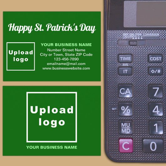 Business Saint Patrick Greeting on Green Informatiekaartje