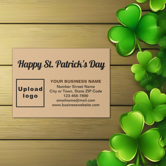 Business Saint Patrick Greeting on Light Brown Informatiekaartje