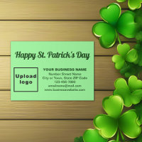 Business Saint Patrick Greeting on Light Green