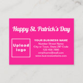 Business Saint Patrick Greeting on Pink Informatiekaartje (Voorkant)