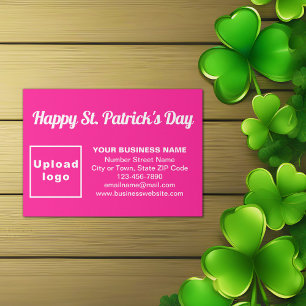 Business Saint Patrick Greeting on Pink Informatiekaartje